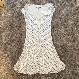 Urban Outfitters Cream and Blue seashell Dress